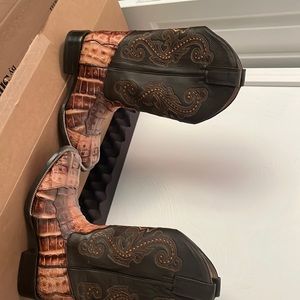 Worn twice, alligator skin boots size 10/12
